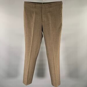 MIU MIU Size 33 Brown Tan Heather Wool Blend Dress Pants